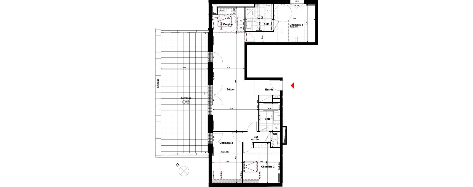Appartement T4 de 82,27 m2 &agrave; Carri&egrave;res-Sous-Poissy Nouvelle centralit&eacute;