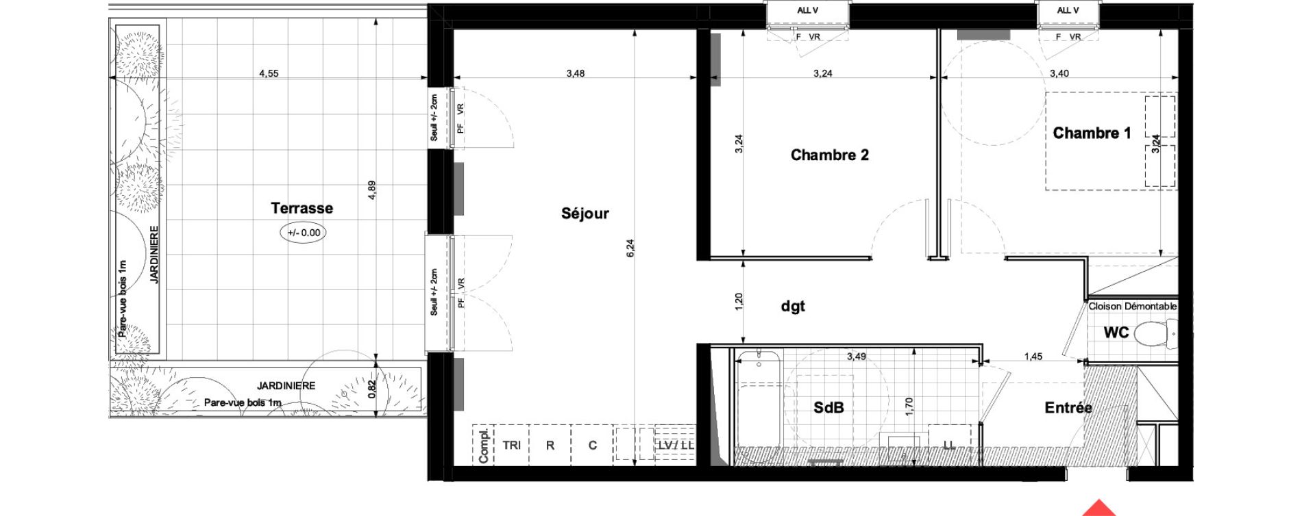 Appartement T3 de 61,79 m2 &agrave; Carri&egrave;res-Sous-Poissy Nouvelle centralit&eacute;