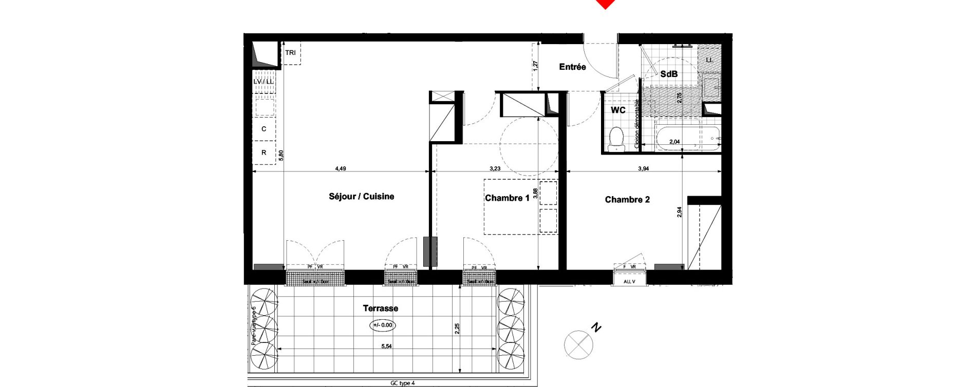 Appartement T3 de 65,54 m2 &agrave; Carri&egrave;res-Sous-Poissy Nouvelle centralit&eacute;