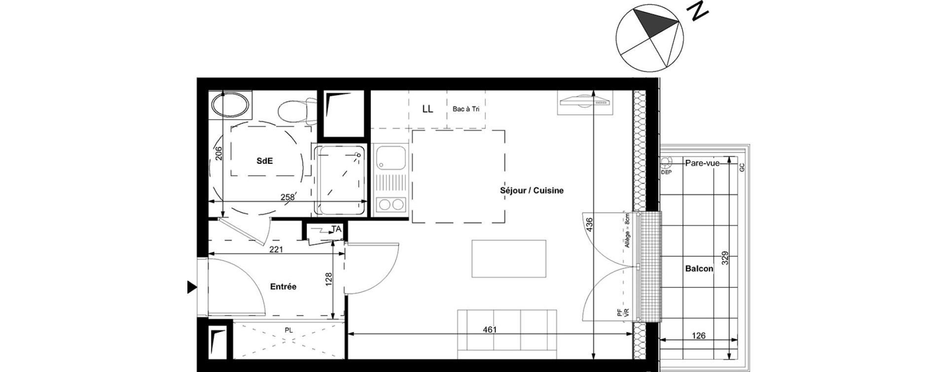 Appartement T1 de 28,45 m2 &agrave; Carri&egrave;res-Sous-Poissy Centre