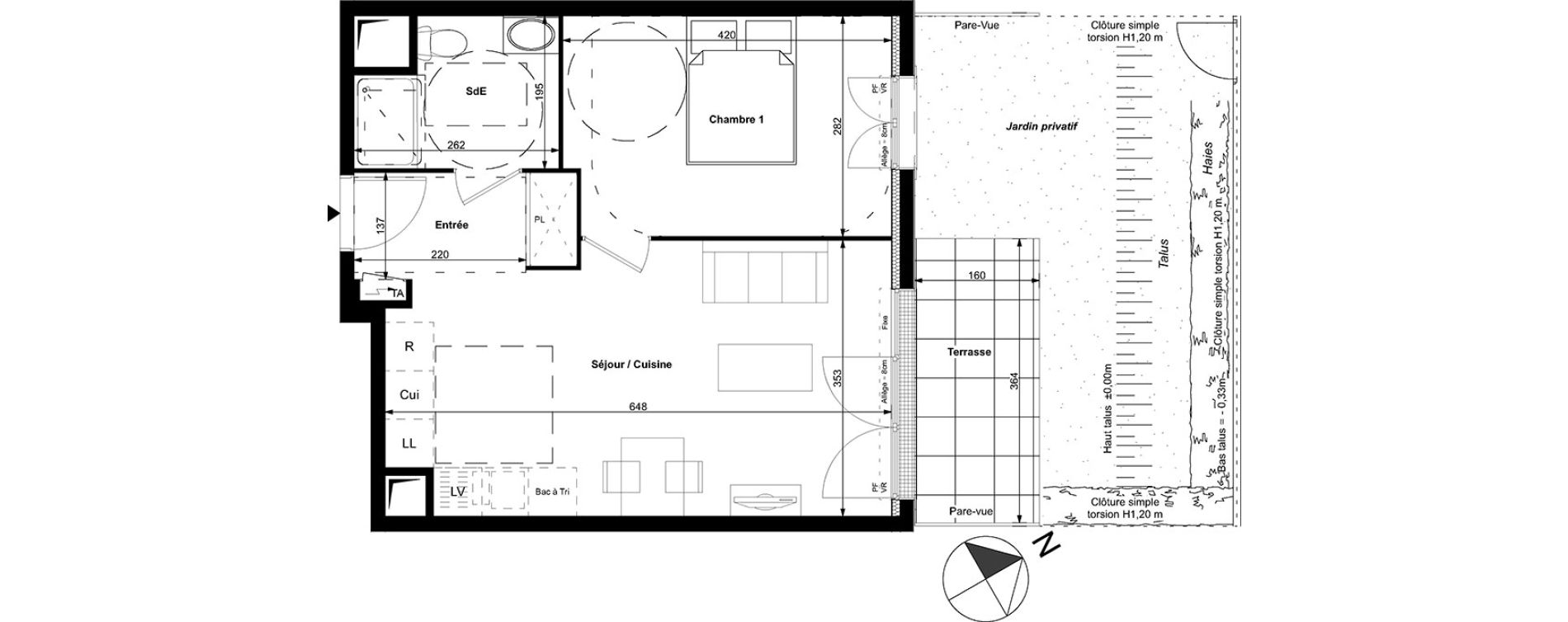Appartement T2 de 41,15 m2 &agrave; Carri&egrave;res-Sous-Poissy Centre