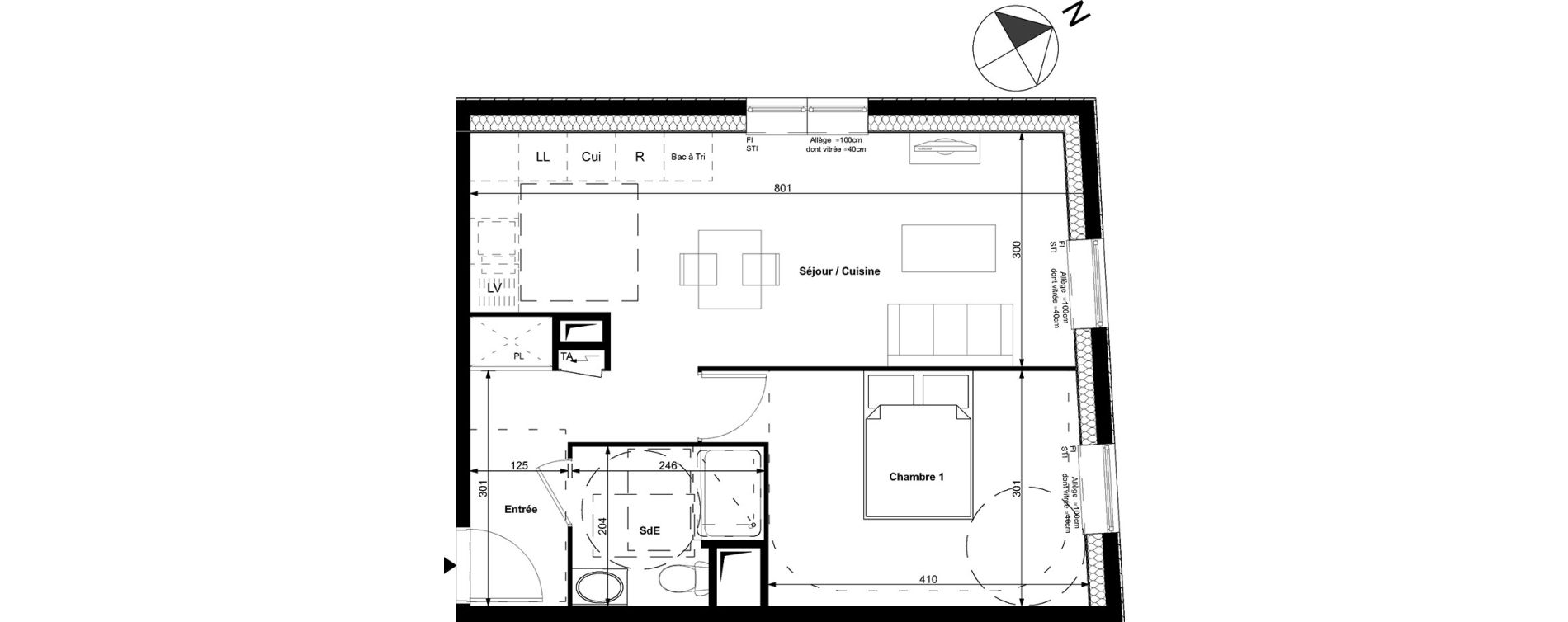 Appartement T2 de 45,10 m2 &agrave; Carri&egrave;res-Sous-Poissy Centre