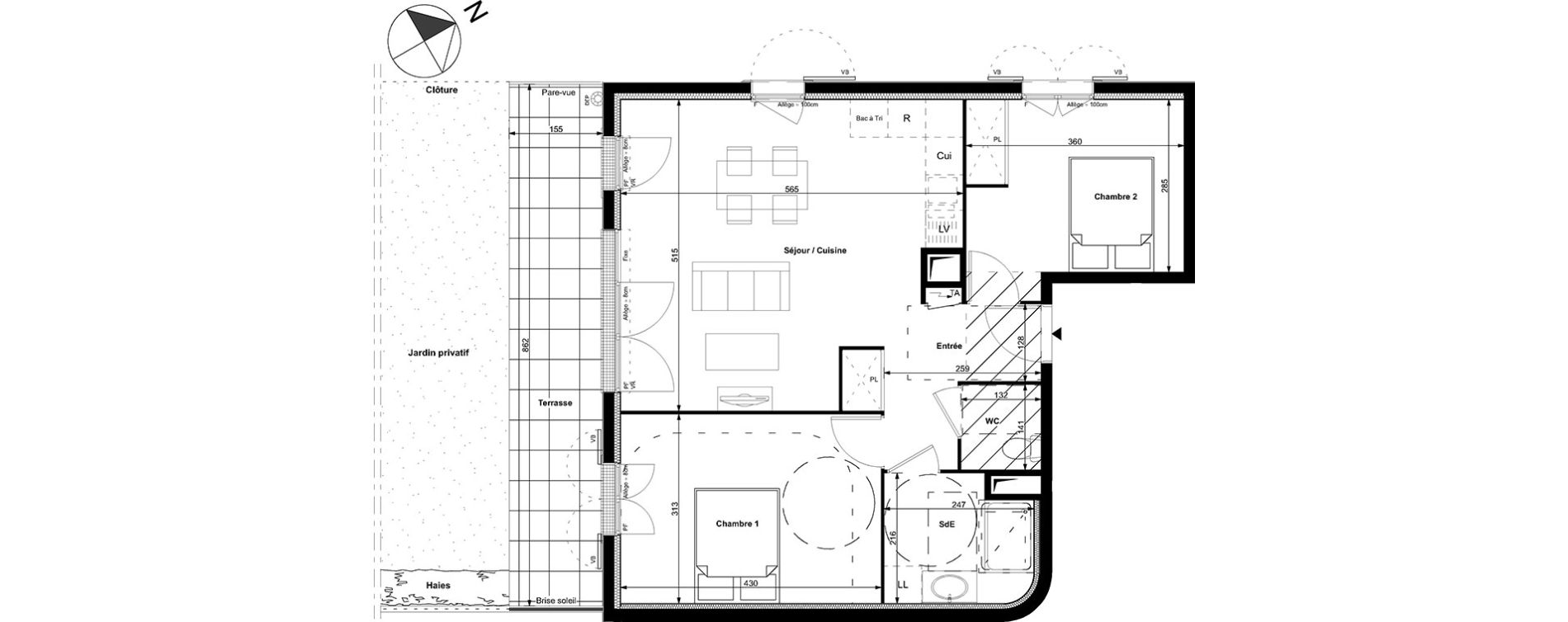 Appartement T3 de 62,25 m2 &agrave; Carri&egrave;res-Sous-Poissy Centre