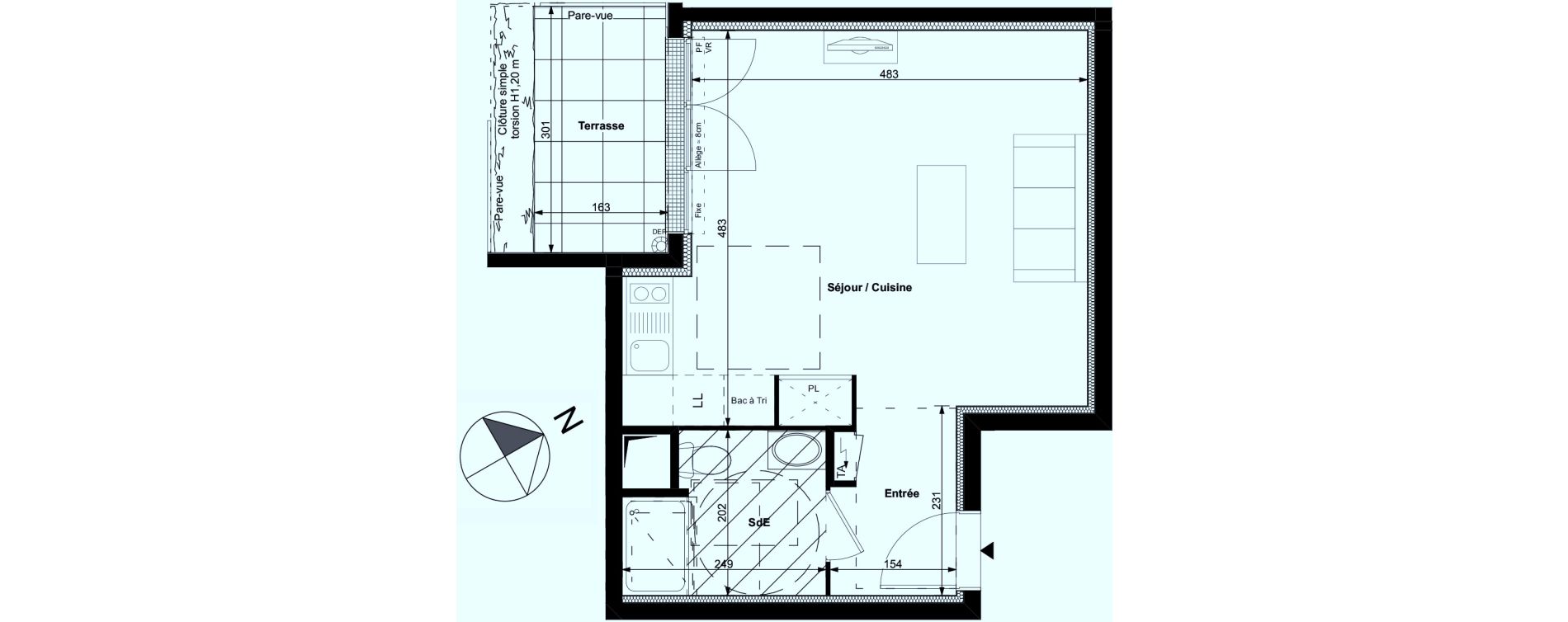 Appartement T1 de 31,85 m2 &agrave; Carri&egrave;res-Sous-Poissy Centre
