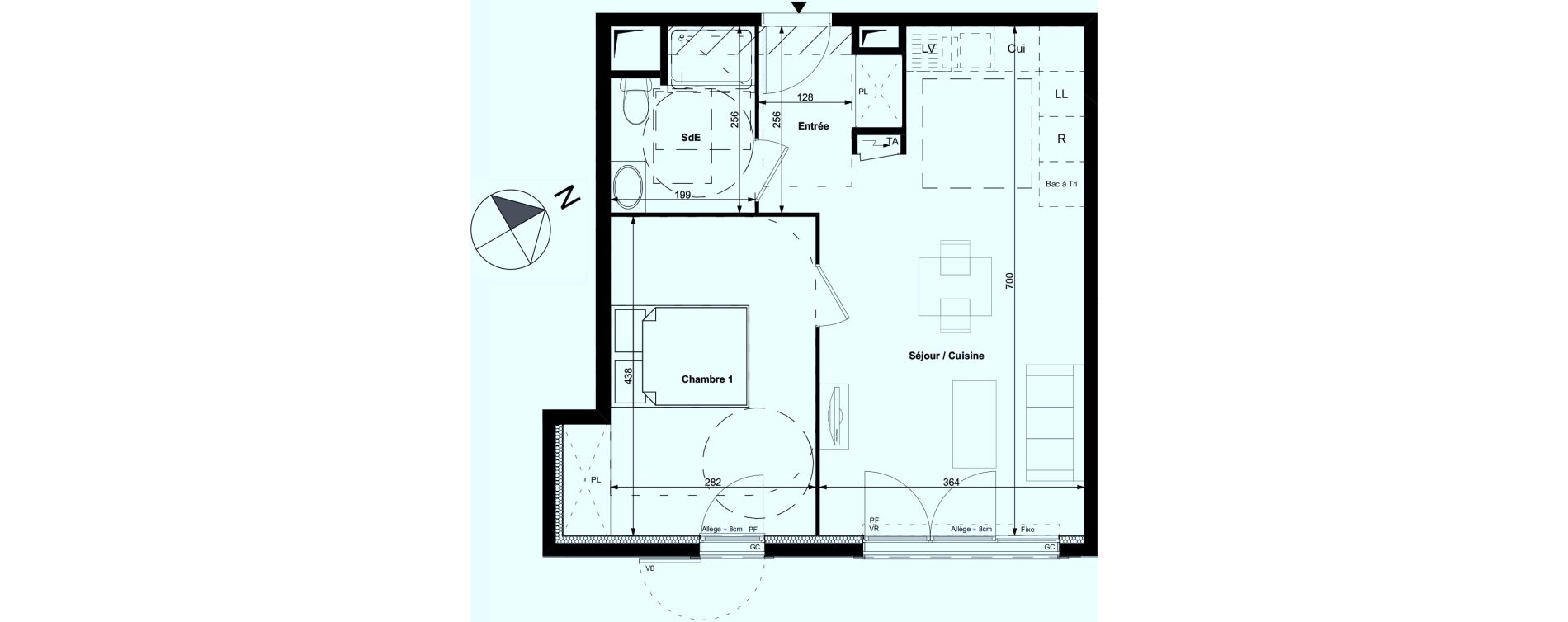 Appartement T2 de 44,85 m2 &agrave; Carri&egrave;res-Sous-Poissy Centre