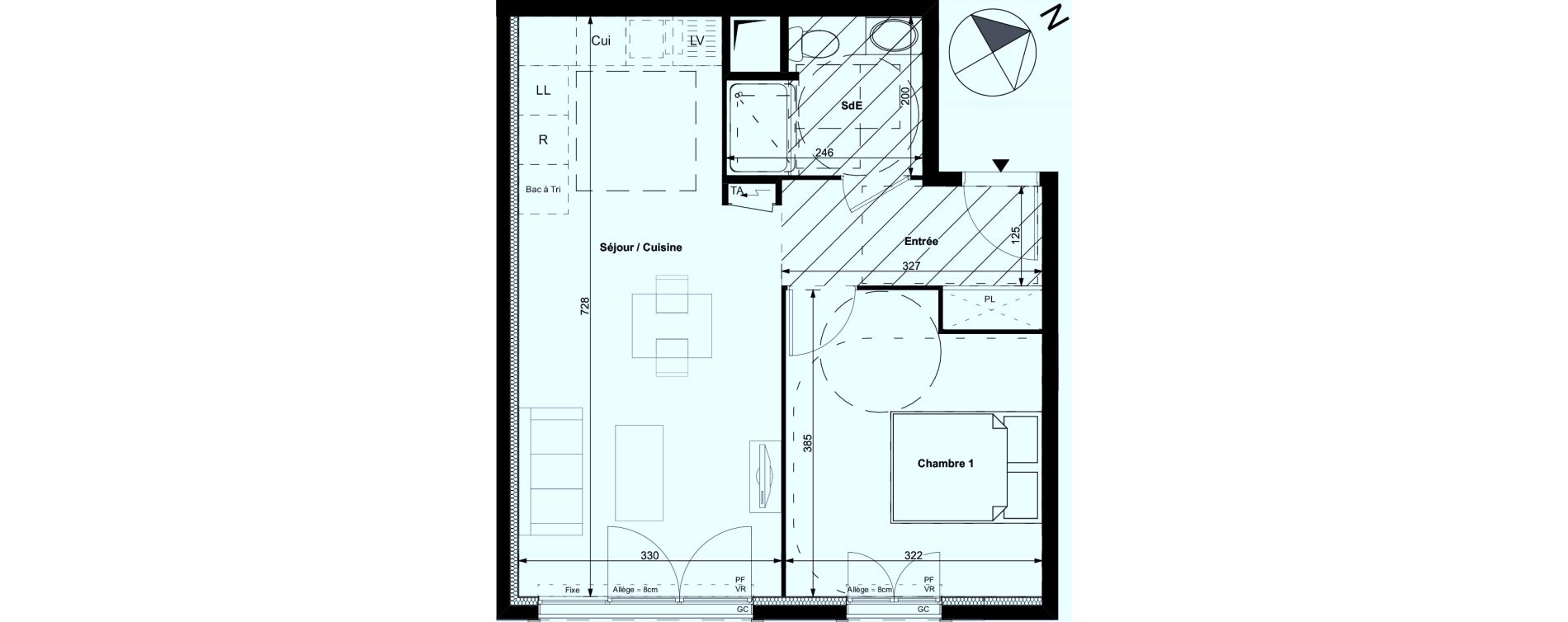 Appartement T2 de 43,10 m2 &agrave; Carri&egrave;res-Sous-Poissy Centre