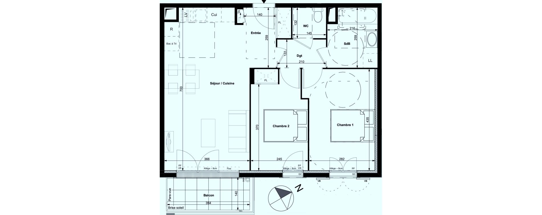 Appartement T3 de 61,35 m2 &agrave; Carri&egrave;res-Sous-Poissy Centre