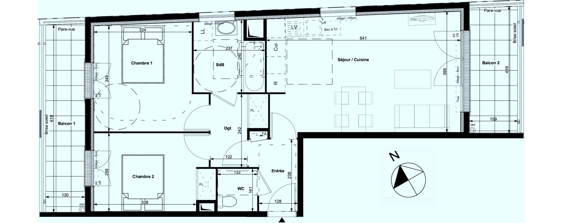 Appartement T3 de 61,00 m2 &agrave; Carri&egrave;res-Sous-Poissy Centre