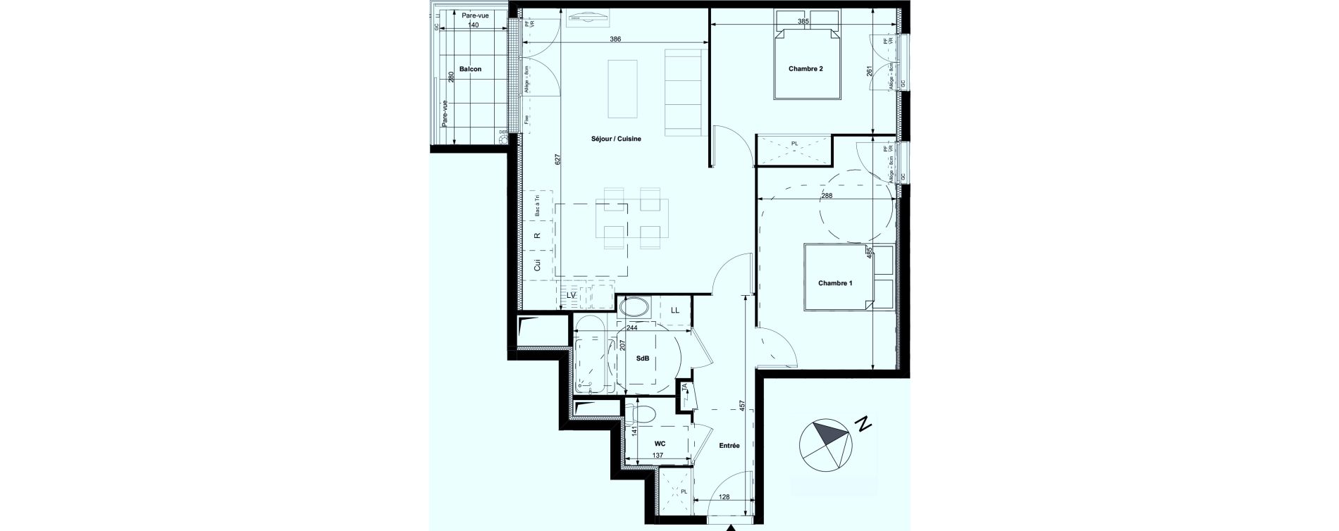 Appartement T3 de 63,55 m2 &agrave; Carri&egrave;res-Sous-Poissy Centre