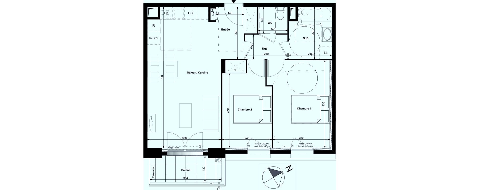 Appartement T3 de 61,55 m2 &agrave; Carri&egrave;res-Sous-Poissy Centre