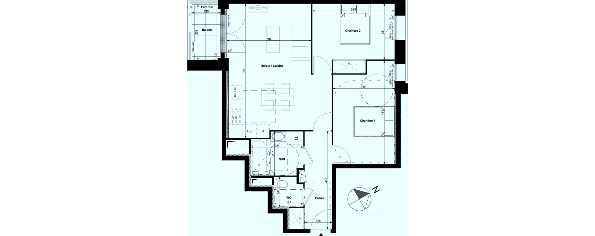 Appartement T3 de 65,10 m2 &agrave; Carri&egrave;res-Sous-Poissy Centre