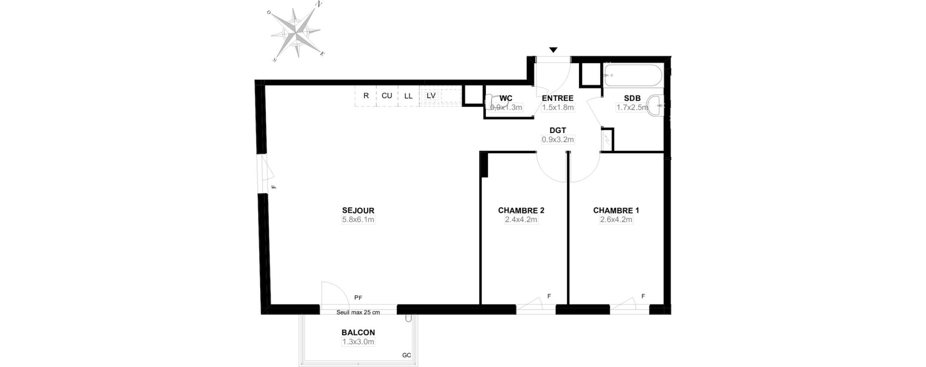 Appartement T3 de 68,20 m2 &agrave; Carri&egrave;res-Sous-Poissy Saint-louis