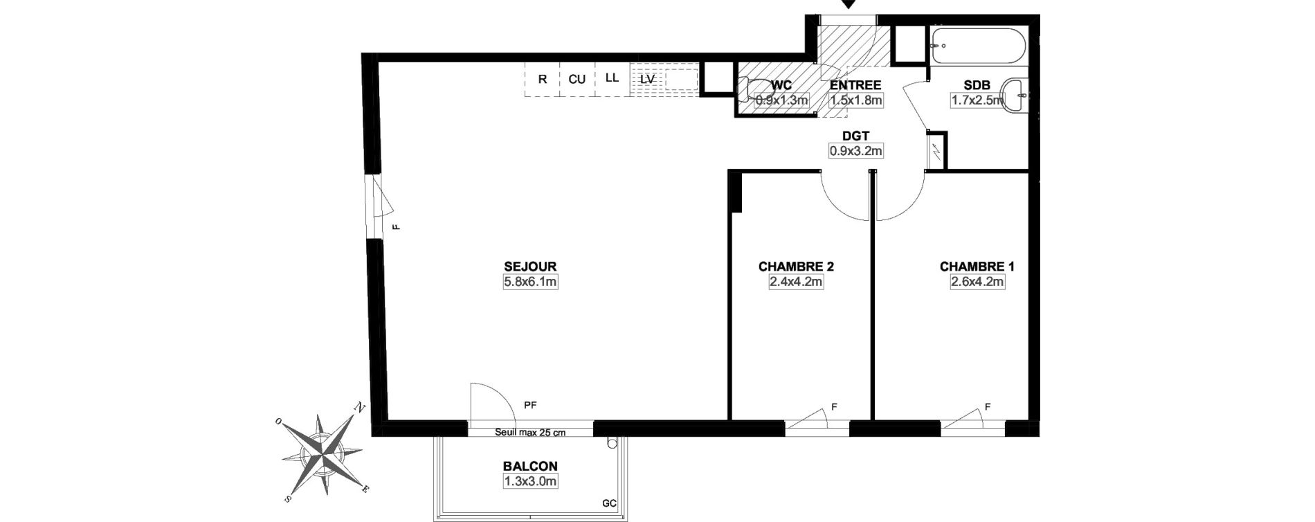 Appartement T3 de 68,20 m2 &agrave; Carri&egrave;res-Sous-Poissy Saint-louis