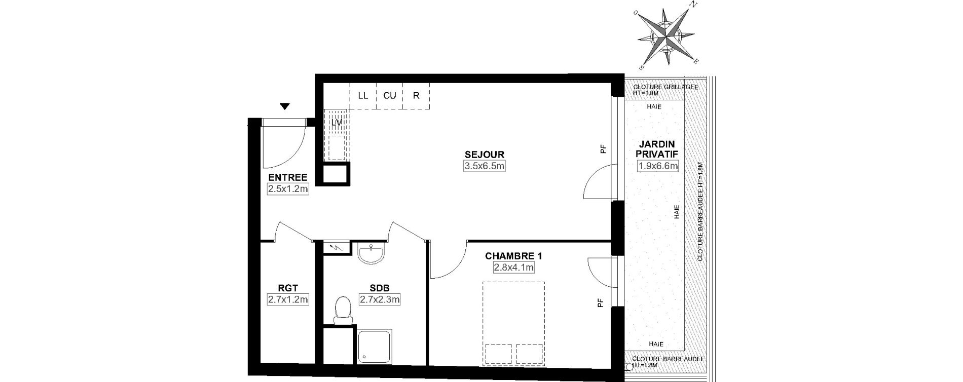 Appartement T2 de 47,00 m2 &agrave; Carri&egrave;res-Sous-Poissy Saint-louis