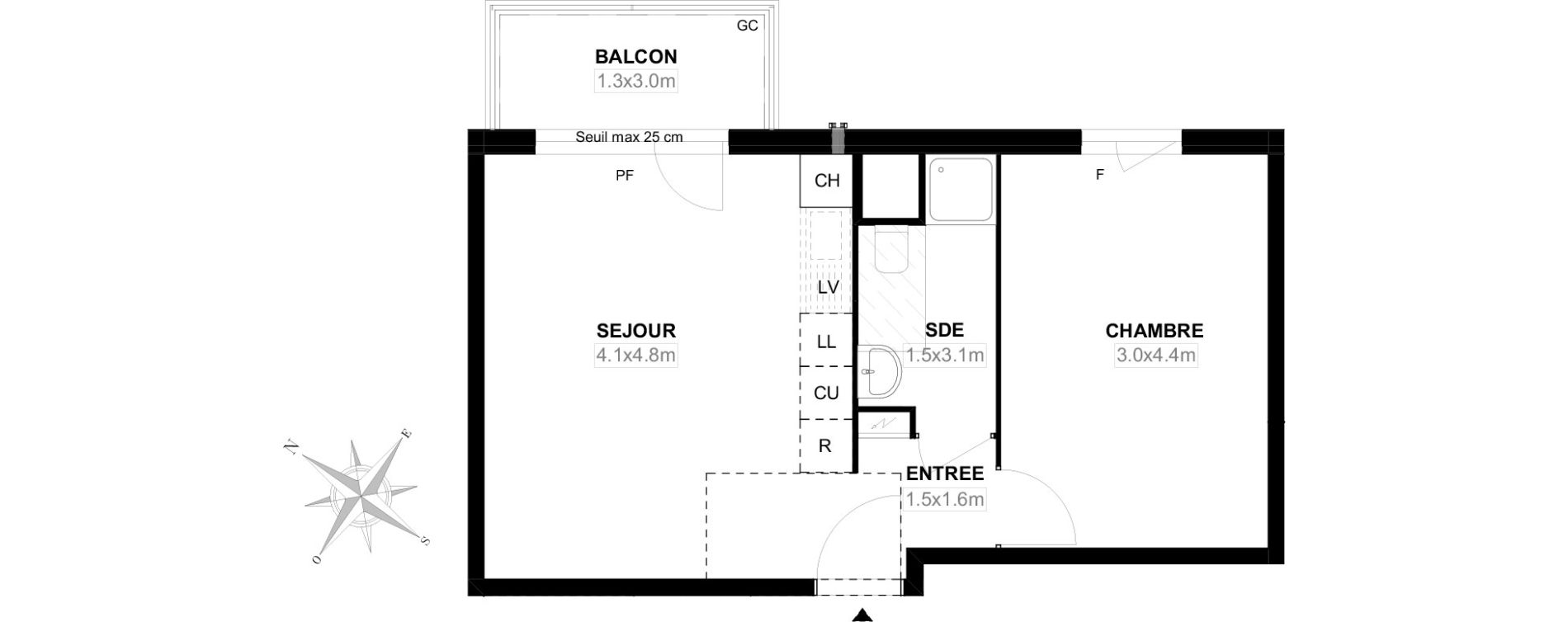 Appartement T2 de 39,90 m2 &agrave; Carri&egrave;res-Sous-Poissy Saint-louis
