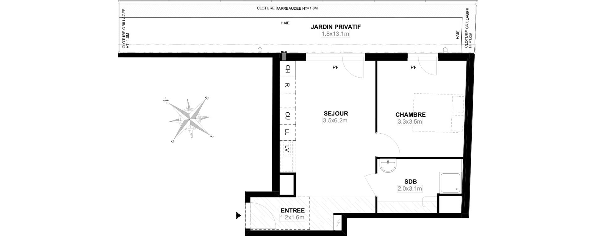 Appartement T2 de 39,40 m2 &agrave; Carri&egrave;res-Sous-Poissy Saint-louis