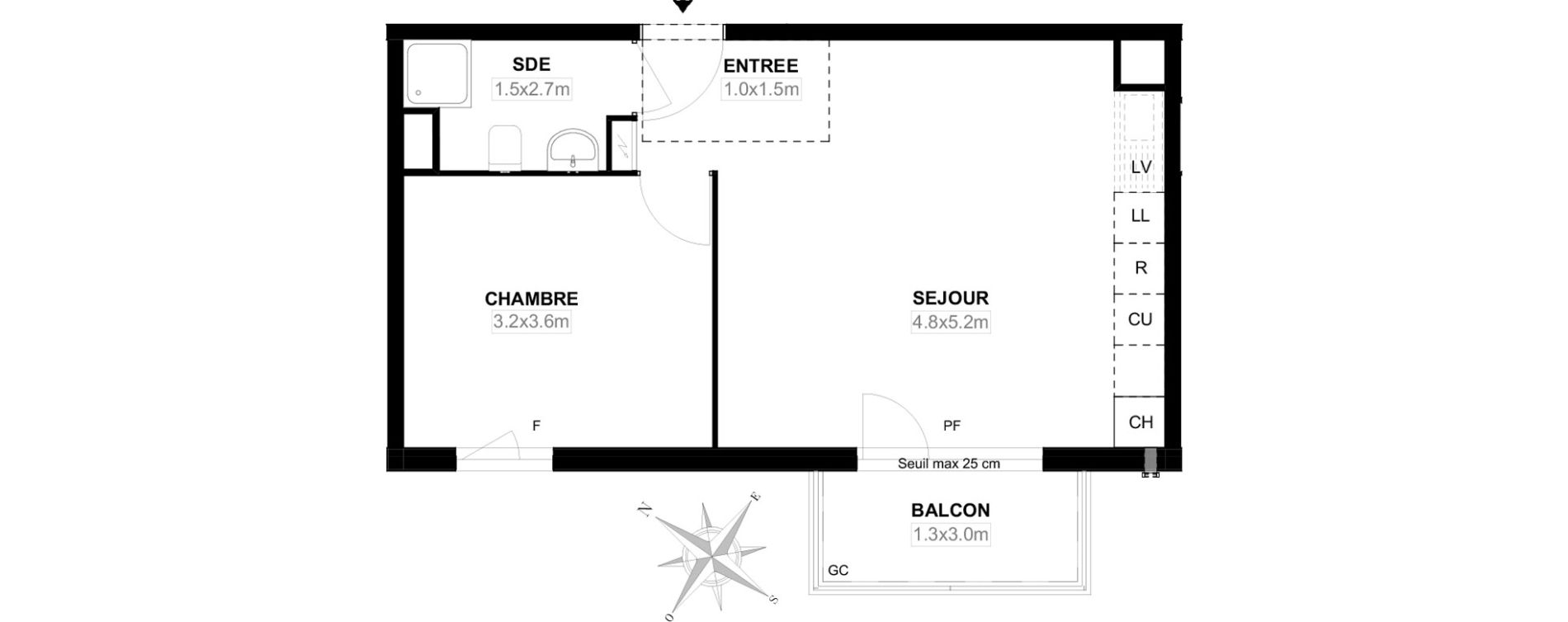 Appartement T2 de 41,90 m2 &agrave; Carri&egrave;res-Sous-Poissy Saint-louis