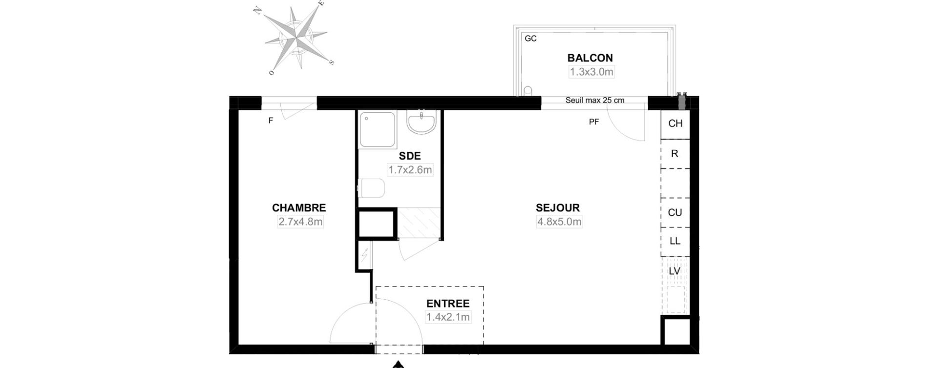 Appartement T2 de 43,00 m2 &agrave; Carri&egrave;res-Sous-Poissy Saint-louis