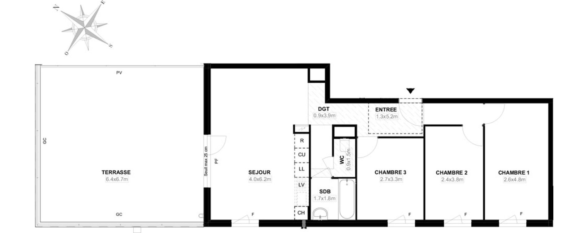 Appartement T4 de 70,90 m2 &agrave; Carri&egrave;res-Sous-Poissy Saint-louis