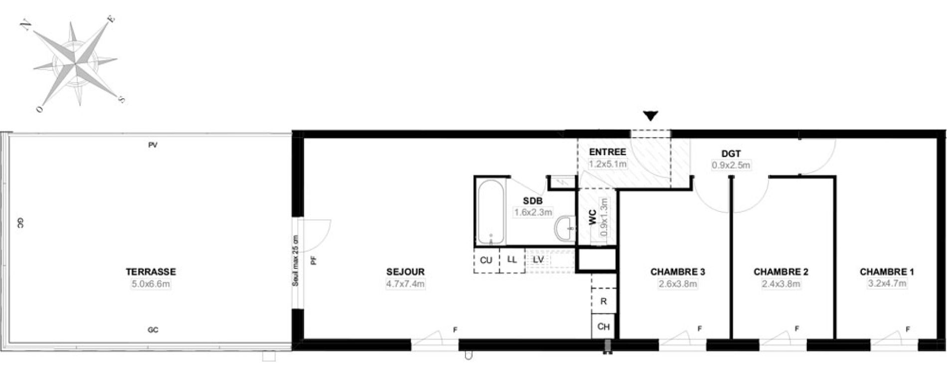Appartement T4 de 69,20 m2 &agrave; Carri&egrave;res-Sous-Poissy Saint-louis