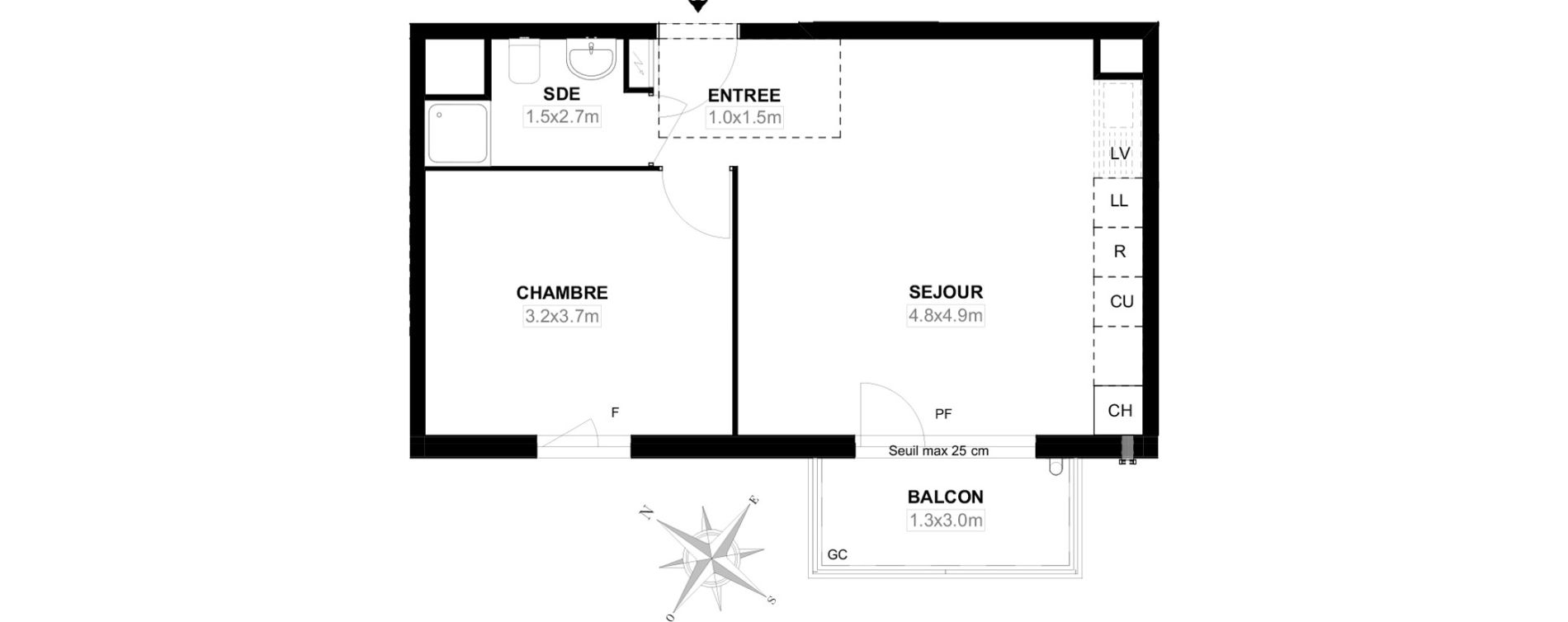 Appartement T2 de 40,40 m2 &agrave; Carri&egrave;res-Sous-Poissy Saint-louis