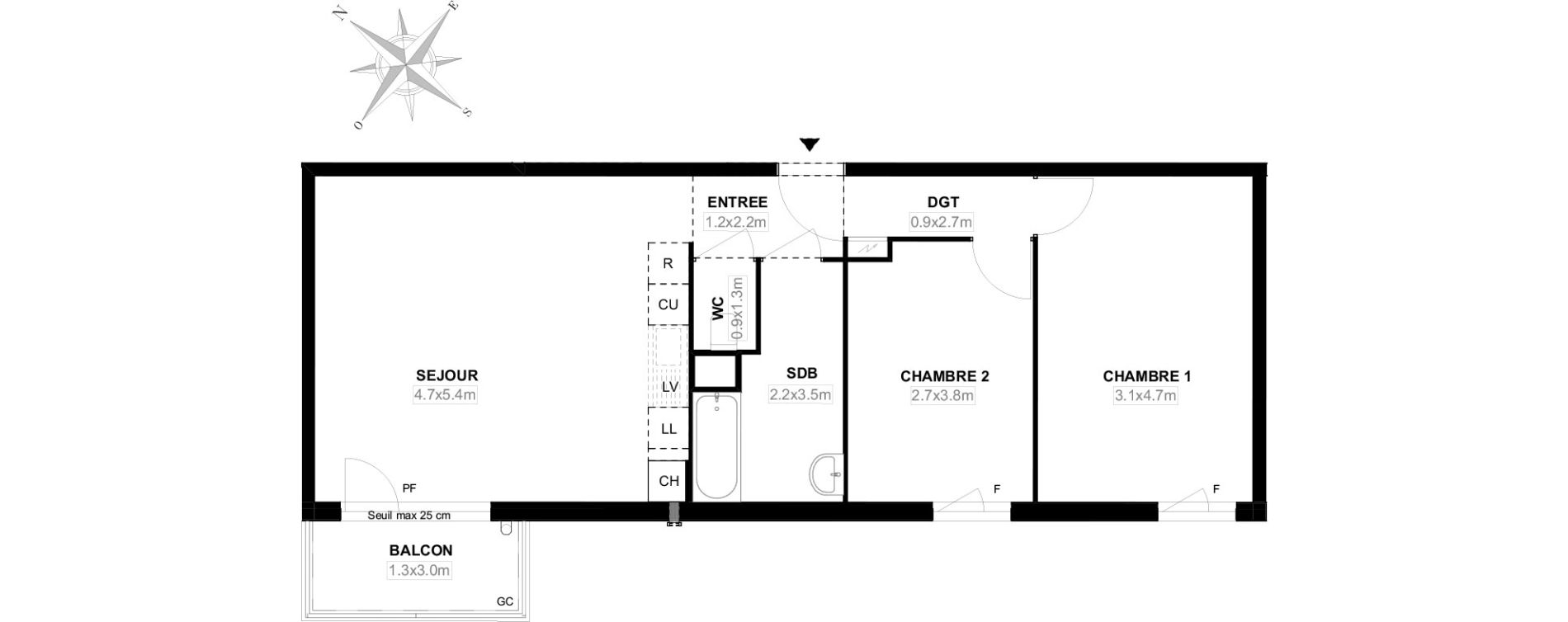 Appartement T3 de 63,60 m2 &agrave; Carri&egrave;res-Sous-Poissy Saint-louis