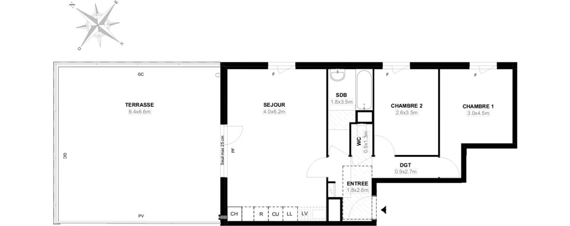 Appartement T3 de 58,60 m2 &agrave; Carri&egrave;res-Sous-Poissy Saint-louis