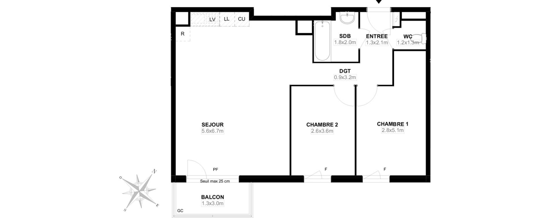 Appartement T3 de 65,10 m2 &agrave; Carri&egrave;res-Sous-Poissy Saint-louis