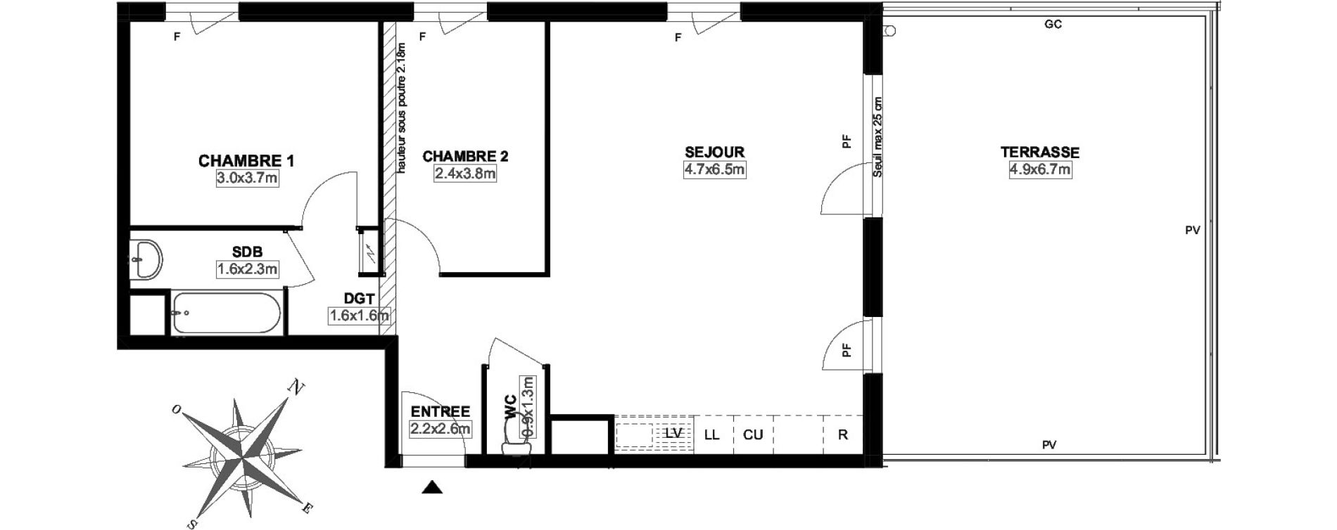 Appartement T3 de 62,50 m2 &agrave; Carri&egrave;res-Sous-Poissy Saint-louis