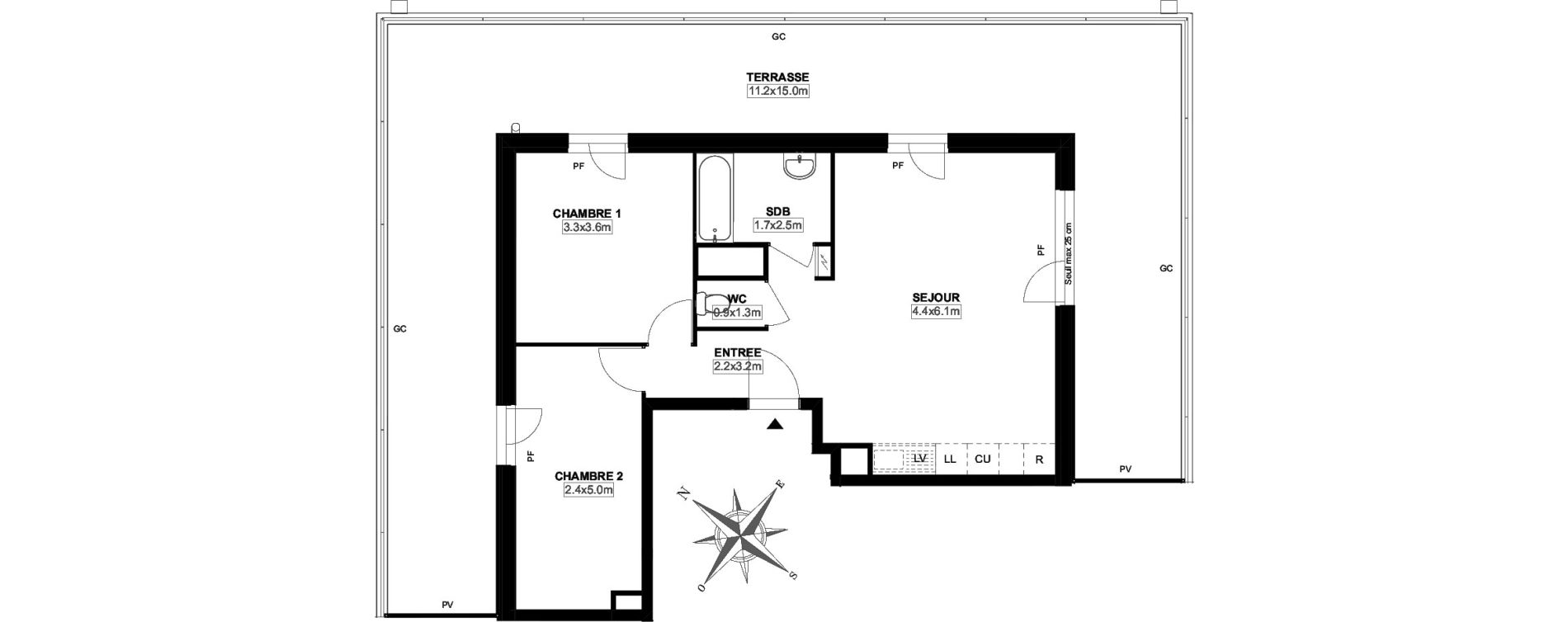 Appartement T3 de 60,60 m2 &agrave; Carri&egrave;res-Sous-Poissy Saint-louis