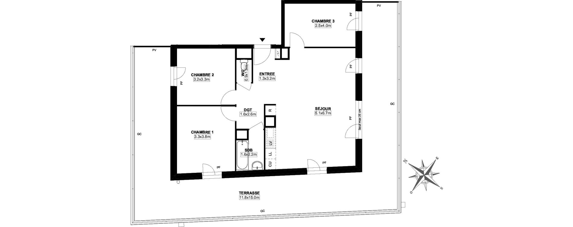 Appartement T4 de 78,10 m2 &agrave; Carri&egrave;res-Sous-Poissy Saint-louis