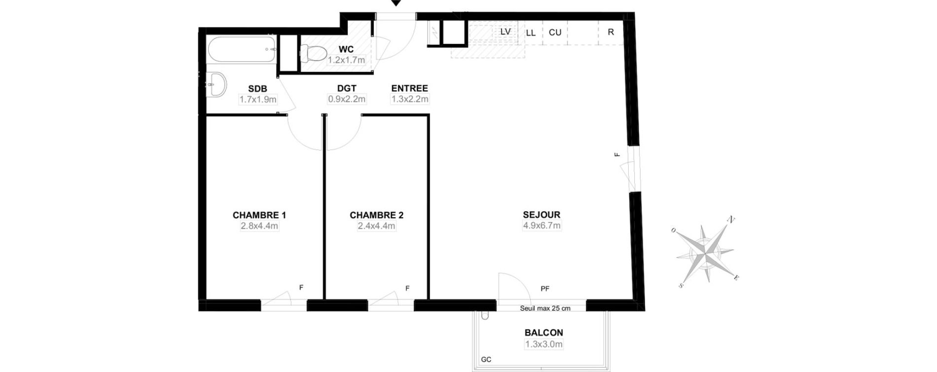 Appartement T3 de 64,70 m2 &agrave; Carri&egrave;res-Sous-Poissy Saint-louis