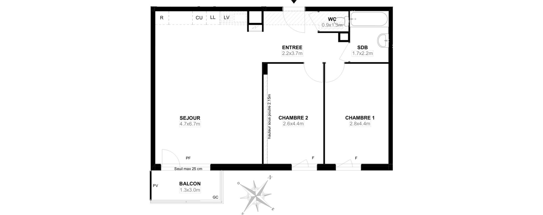 Appartement T3 de 66,70 m2 &agrave; Carri&egrave;res-Sous-Poissy Saint-louis