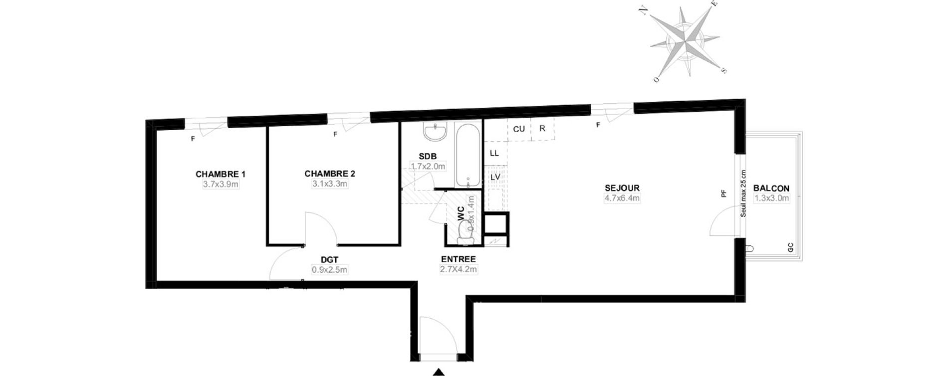 Appartement T3 de 64,50 m2 &agrave; Carri&egrave;res-Sous-Poissy Saint-louis
