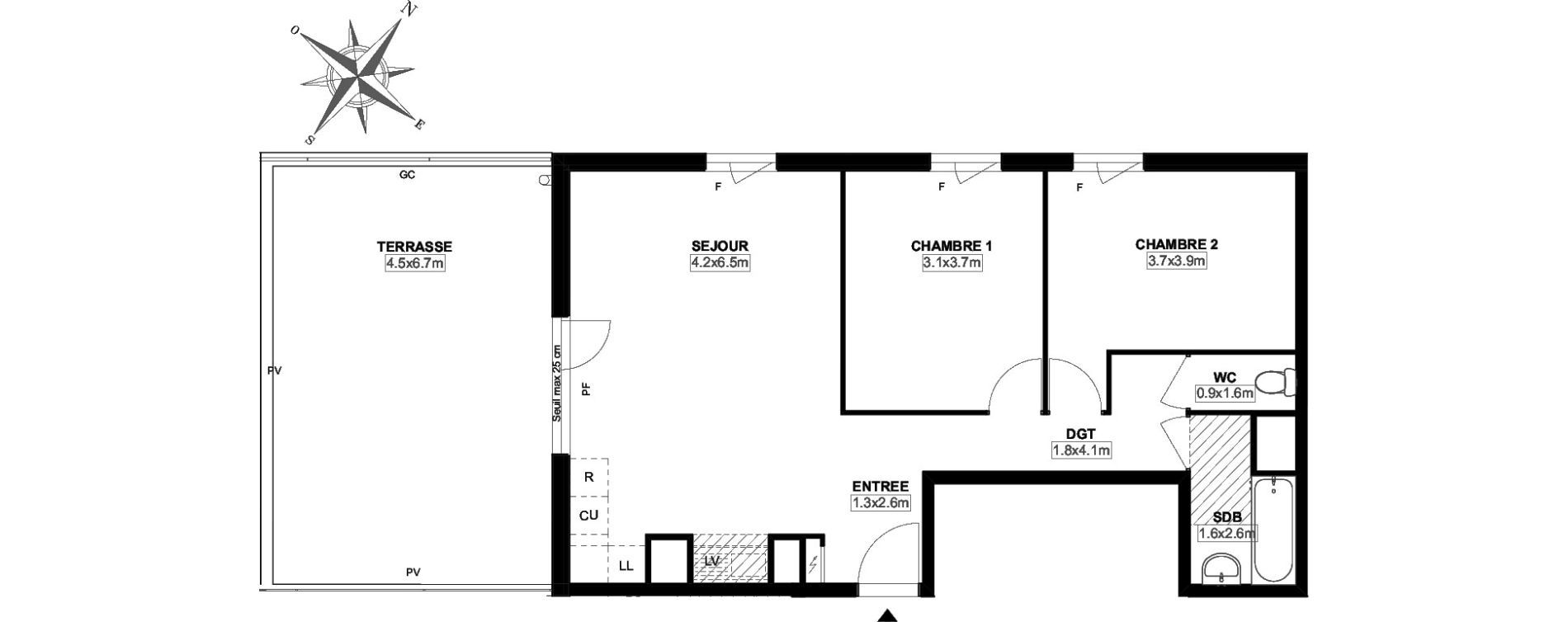 Appartement T3 de 63,90 m2 &agrave; Carri&egrave;res-Sous-Poissy Saint-louis