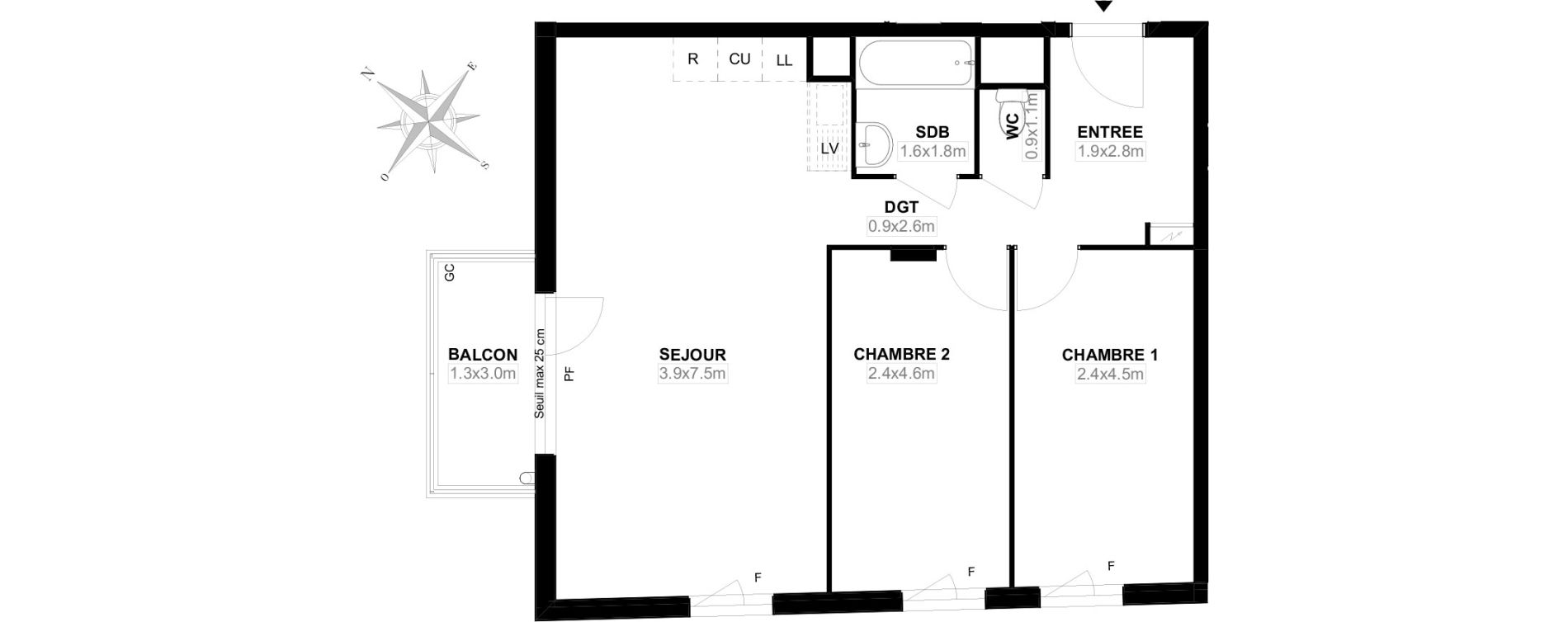 Appartement T3 de 61,30 m2 &agrave; Carri&egrave;res-Sous-Poissy Saint-louis