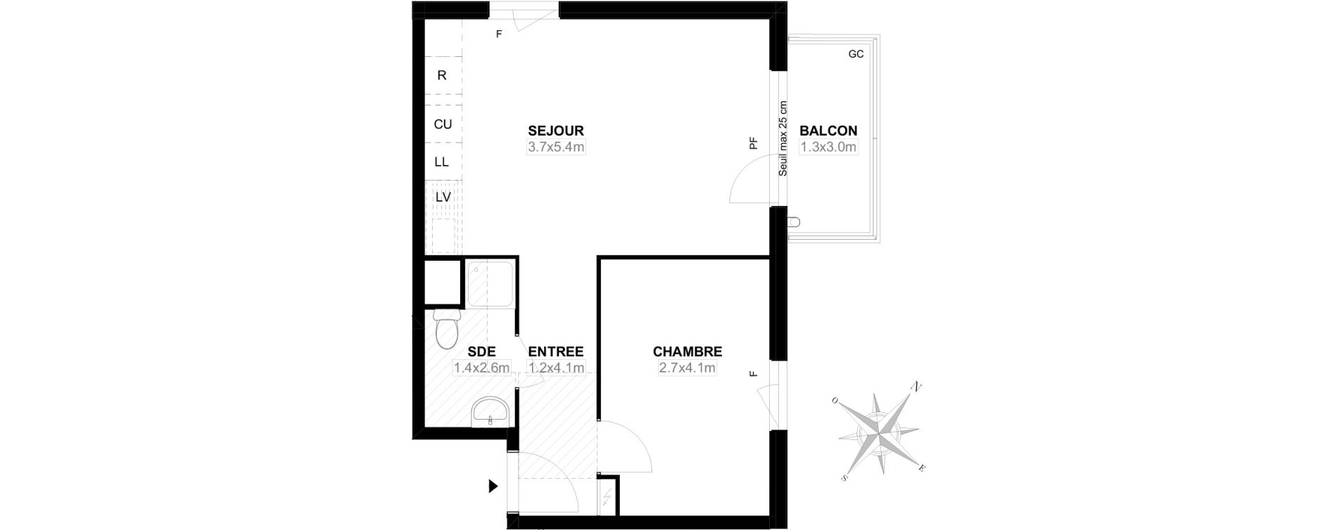 Appartement T2 de 40,10 m2 &agrave; Carri&egrave;res-Sous-Poissy Saint-louis