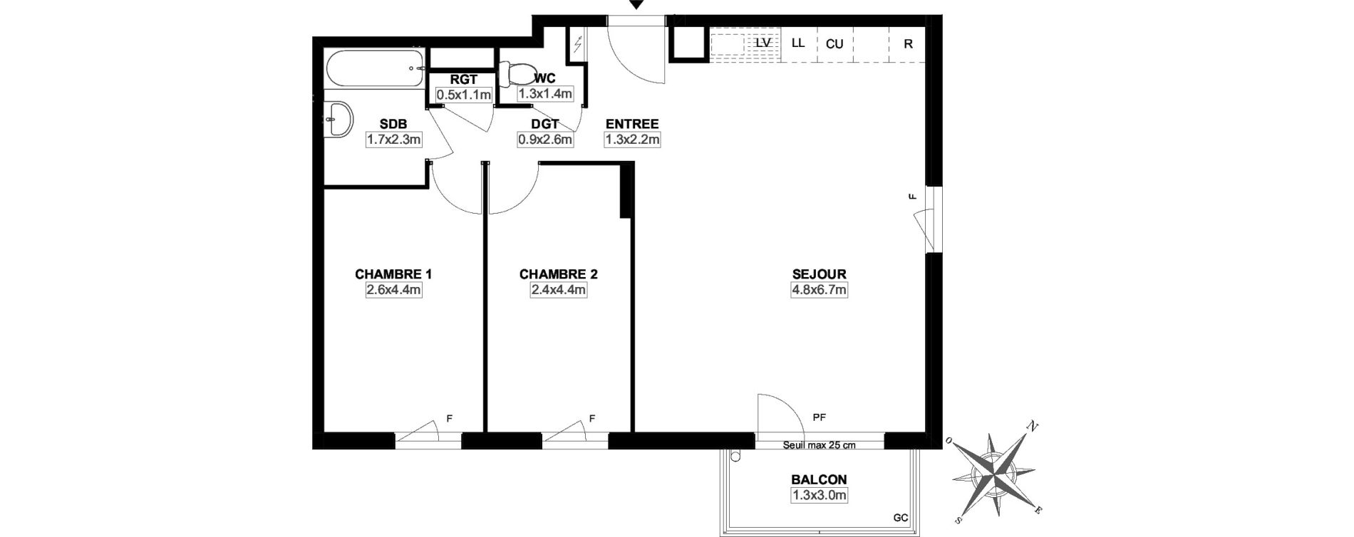 Appartement T3 de 64,10 m2 &agrave; Carri&egrave;res-Sous-Poissy Saint-louis