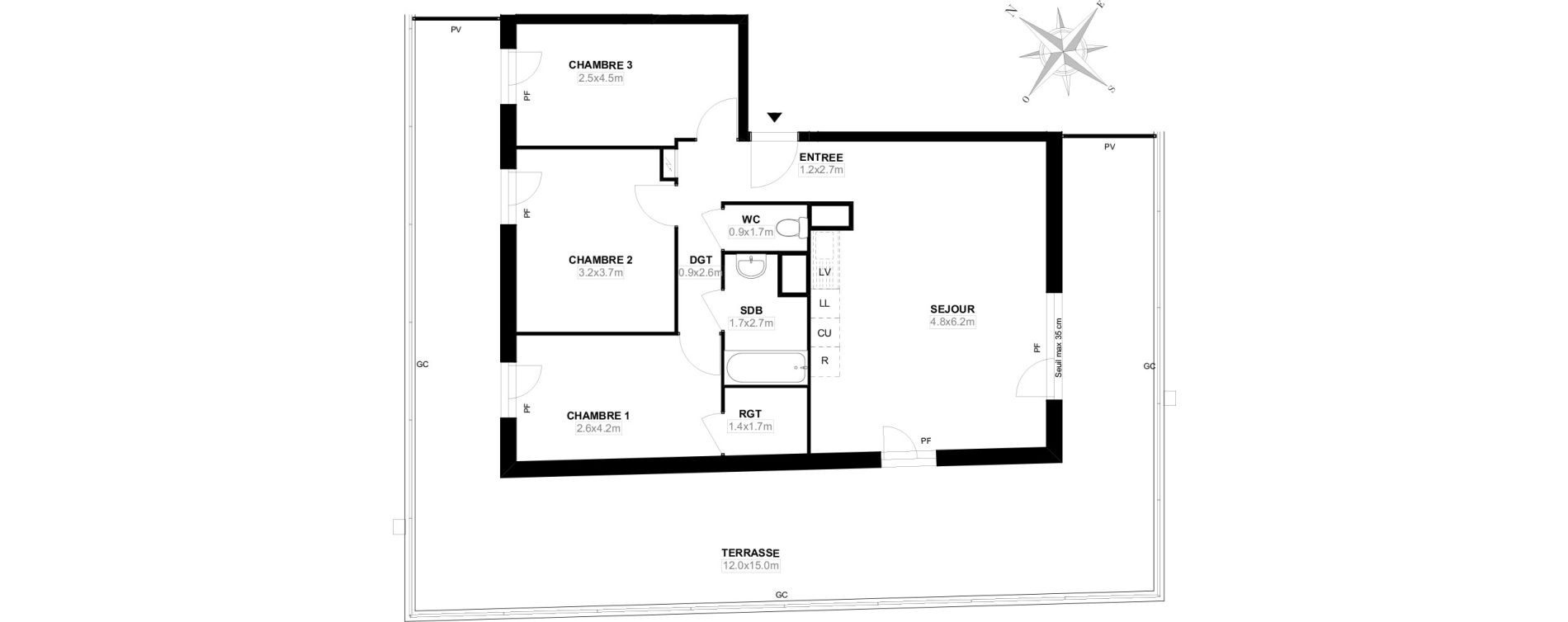 Appartement T4 de 77,20 m2 &agrave; Carri&egrave;res-Sous-Poissy Saint-louis