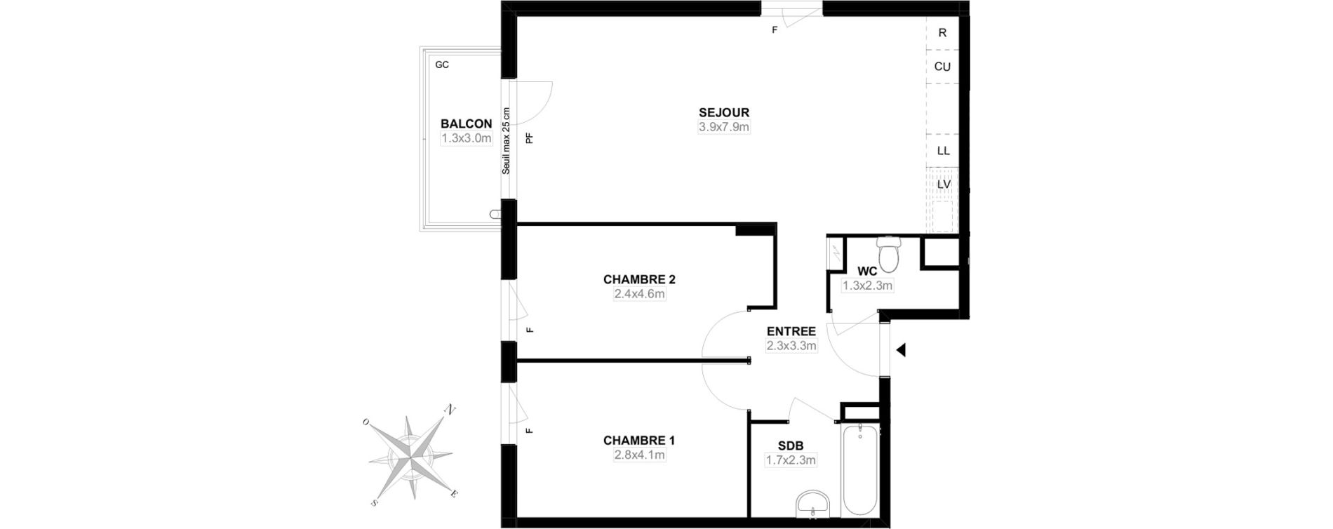 Appartement T3 de 64,10 m2 &agrave; Carri&egrave;res-Sous-Poissy Saint-louis