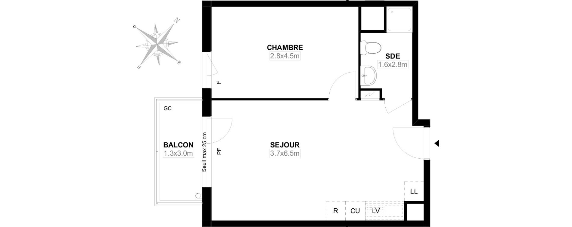 Appartement T2 de 39,70 m2 &agrave; Carri&egrave;res-Sous-Poissy Saint-louis
