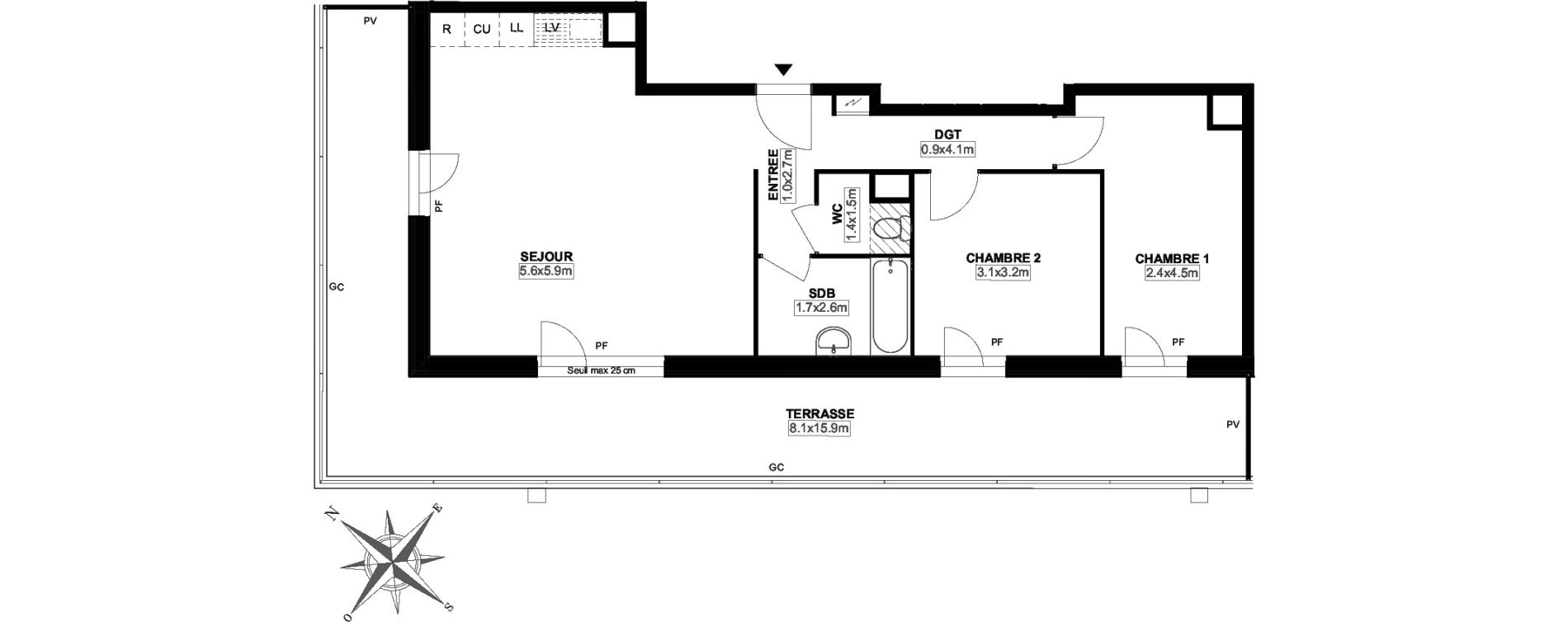 Appartement T3 de 64,80 m2 &agrave; Carri&egrave;res-Sous-Poissy Saint-louis