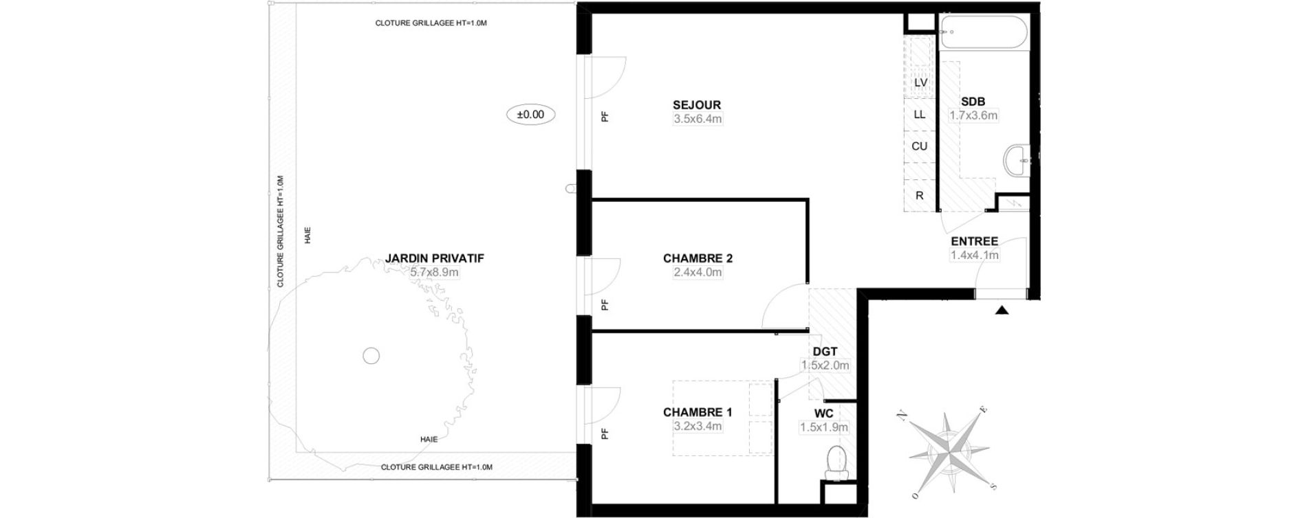 Appartement T3 de 60,00 m2 &agrave; Carri&egrave;res-Sous-Poissy Saint-louis