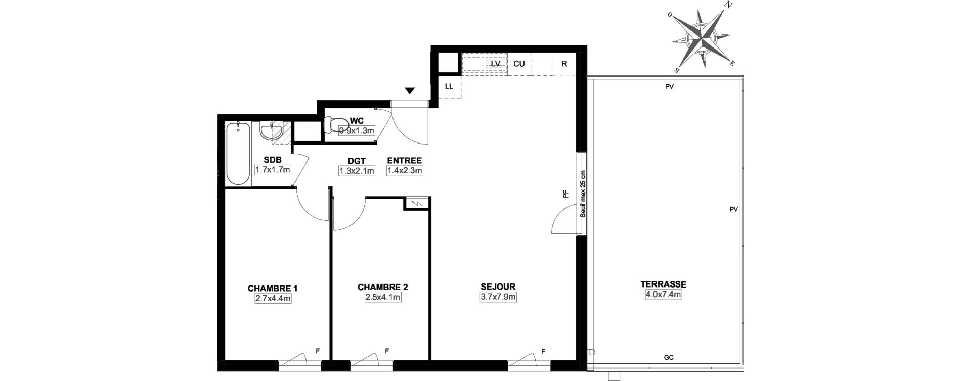 Appartement T3 de 61,50 m2 &agrave; Carri&egrave;res-Sous-Poissy Saint-louis