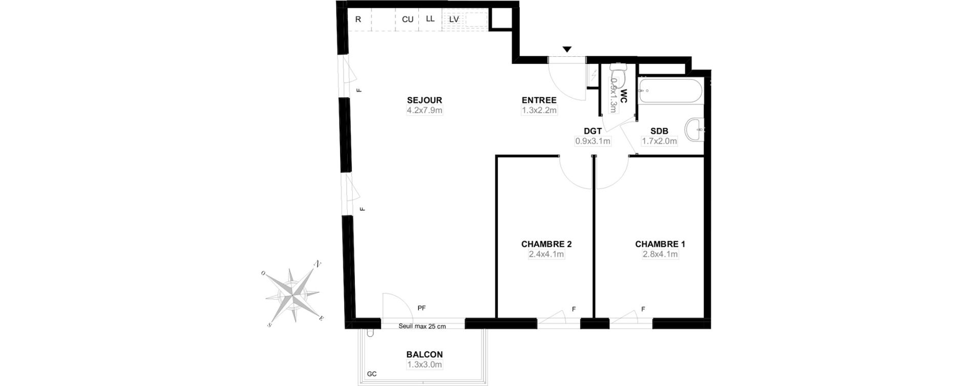 Appartement T3 de 63,00 m2 &agrave; Carri&egrave;res-Sous-Poissy Saint-louis