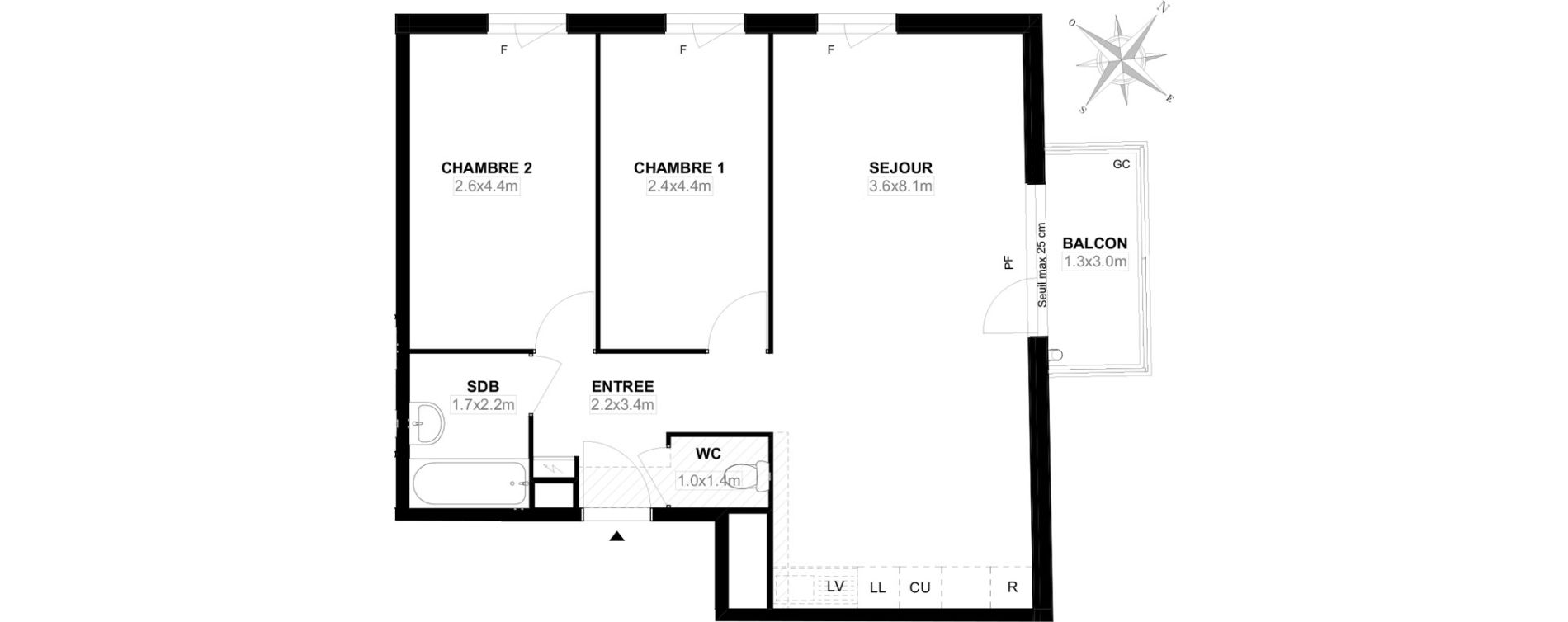 Appartement T3 de 62,70 m2 &agrave; Carri&egrave;res-Sous-Poissy Saint-louis