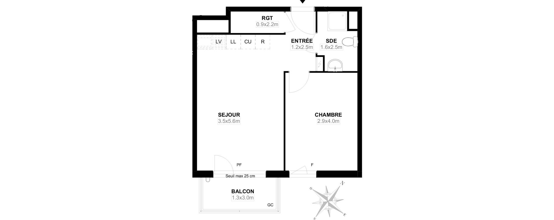 Appartement T2 de 39,80 m2 &agrave; Carri&egrave;res-Sous-Poissy Saint-louis