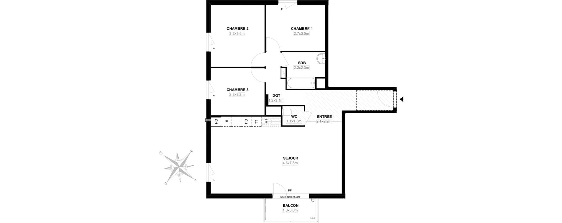 Appartement T4 de 83,70 m2 &agrave; Carri&egrave;res-Sous-Poissy Saint-louis