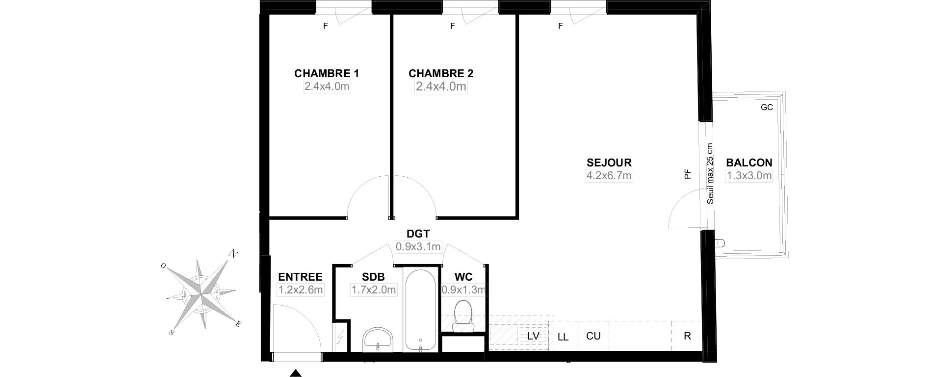 Appartement T3 de 56,20 m2 &agrave; Carri&egrave;res-Sous-Poissy Saint-louis