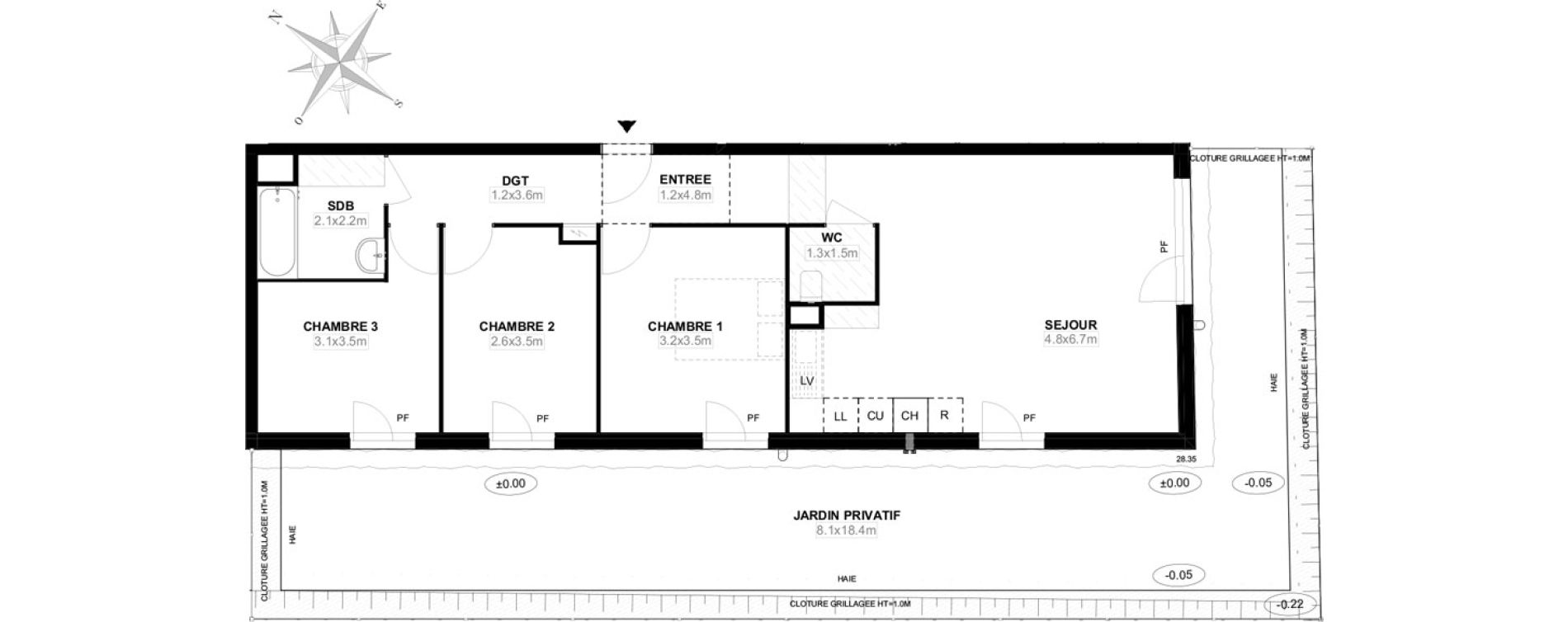Appartement T4 de 74,00 m2 &agrave; Carri&egrave;res-Sous-Poissy Saint-louis